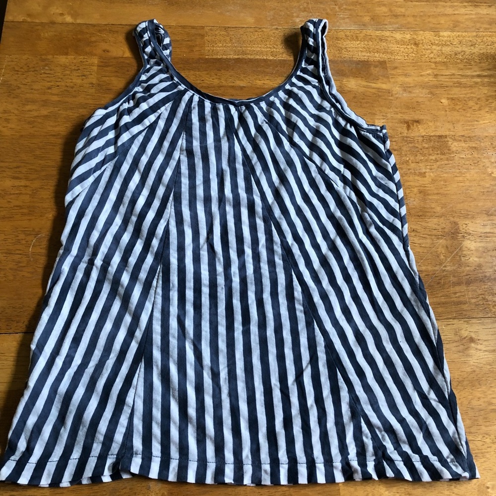 J Crew striped navy and white tank top nice Sz M